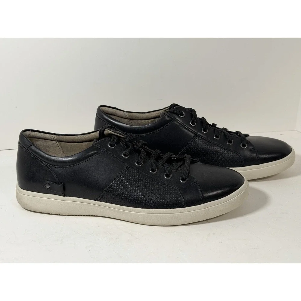 Rockport Shoes Mens‎ 11 M Colle Tie Casual Low Top Sneakers CH3342 Black Leather